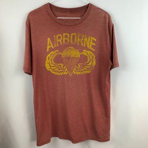 Vintage Rustic Faded Distressed Grunge Airborne Rust Red Maroon Tshirt Unisex